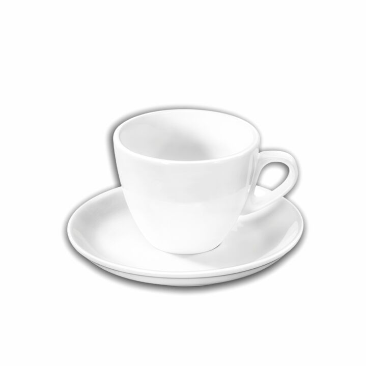 Wilmax Kaffeetasse mit Untertasse 110 ml Weiß aus Porzellan