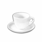 Wilmax Kaffeetasse mit Untertasse 110 ml Weiß aus Porzellan