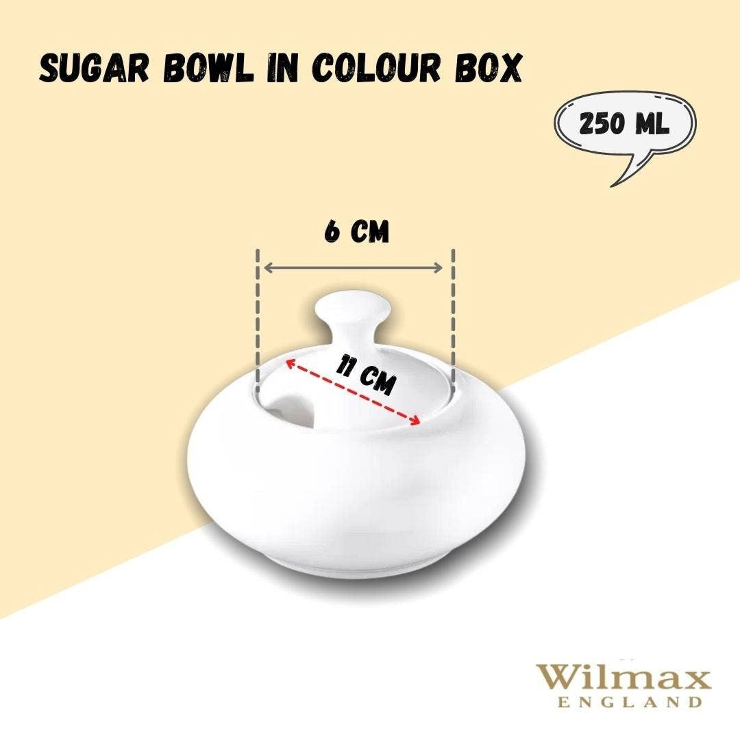Wilmax Zuckerdose mit Deckel 250 ml Weiß Porzellan WL-995021/A