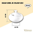 Wilmax Zuckerdose mit Deckel 250 ml Weiß Porzellan WL-995021/A