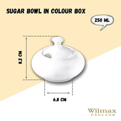 Wilmax Porzellan Zuckerdose mit Deckel, 250 ml, WL-995021/A