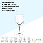 Wilmax Weinglas 490 ml Kristallglas Transparent 6er Set WL-888010/6A
