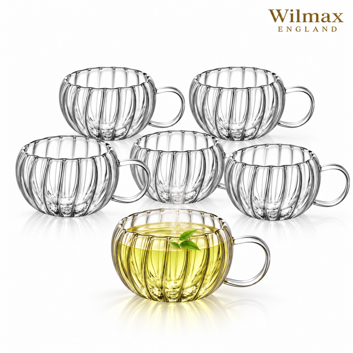 Wilmax Doppelwandiger Thermobecher 300 ml 6er-Set Transparent