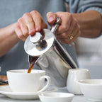 Wilmax Doppelwandige French Press 1000 ml Silber aus Edelstahl