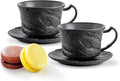 Wilmax Tasse mit Untertasse 250 ml 2er-Set Schwarz aus Porzellan