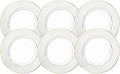 Wilmax Dessertteller 20 cm 6er-Set Weiß mit Goldlinien aus Porzellan