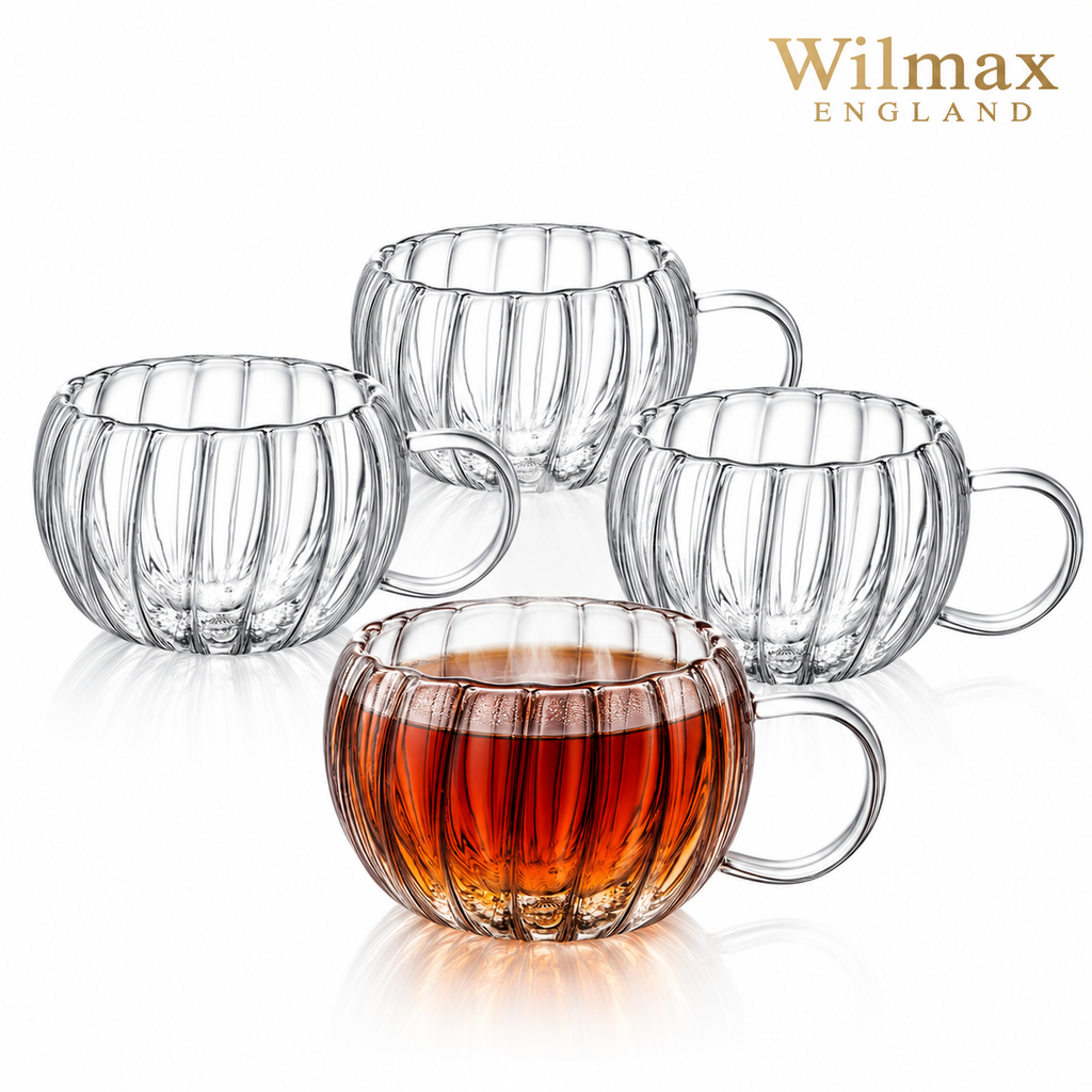 Wilmax Doppelwandiger Thermobecher 300 ml 4er-Set Transparent