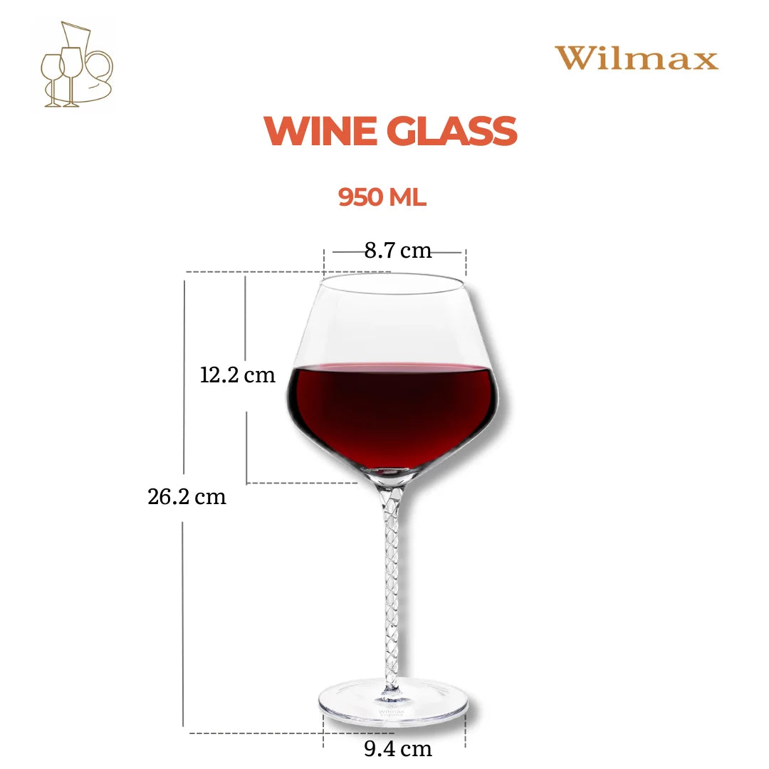Wilmax Weinglas 950 ml 2er-Set Transparent aus Wilmax Crystalline-Serie