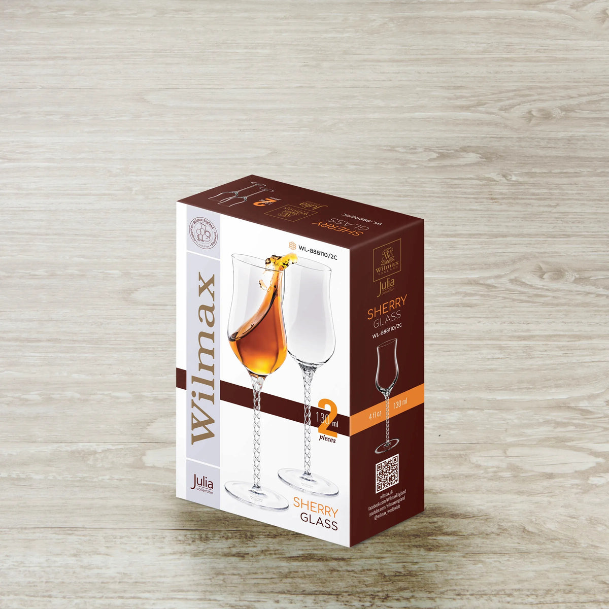 Wilmax Sherryglas 130 ml 2er-Set Transparent aus Wilmax Crystalline-Serie