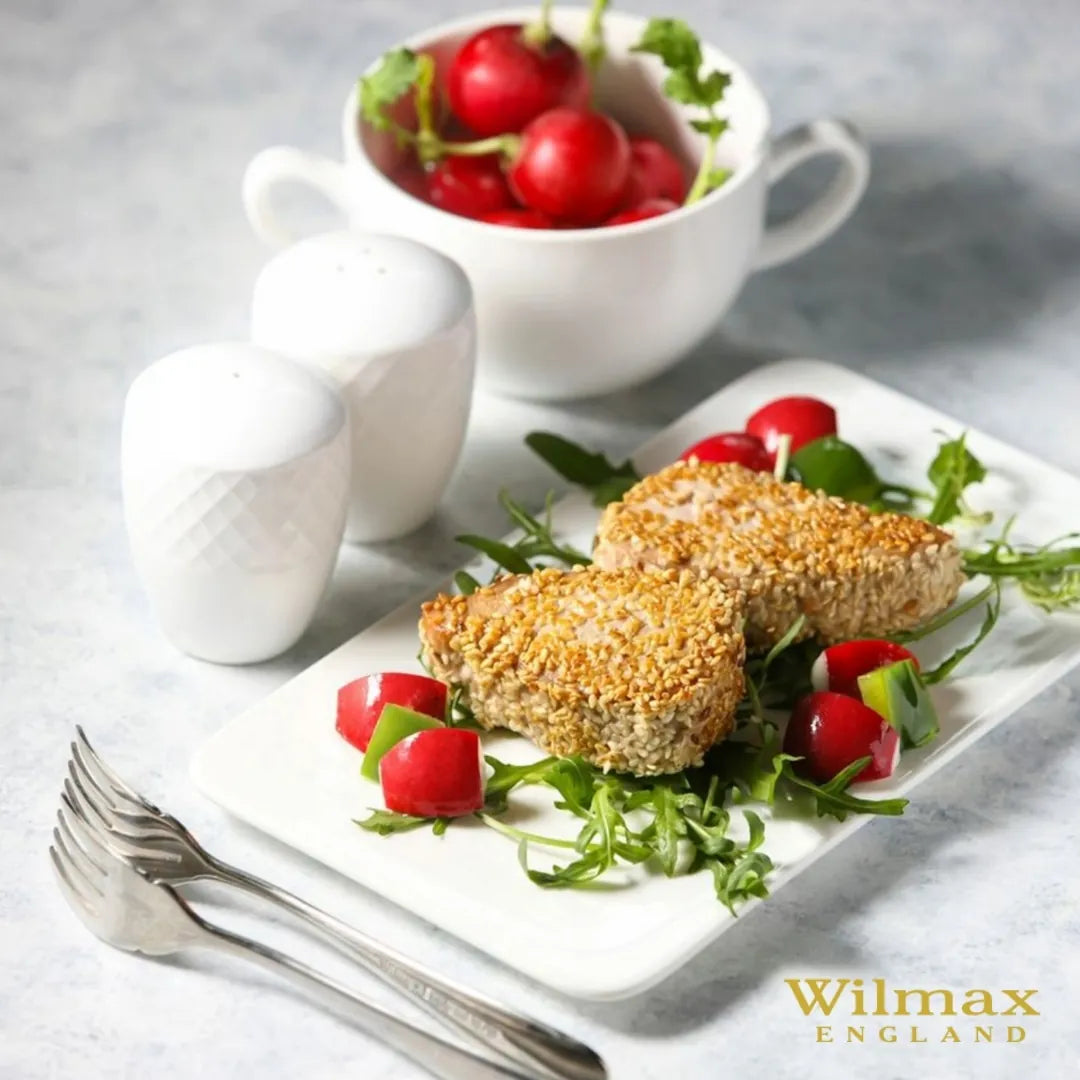 Wilmax Servierplatte 35,5 × 25 cm Weiß aus Porzellan