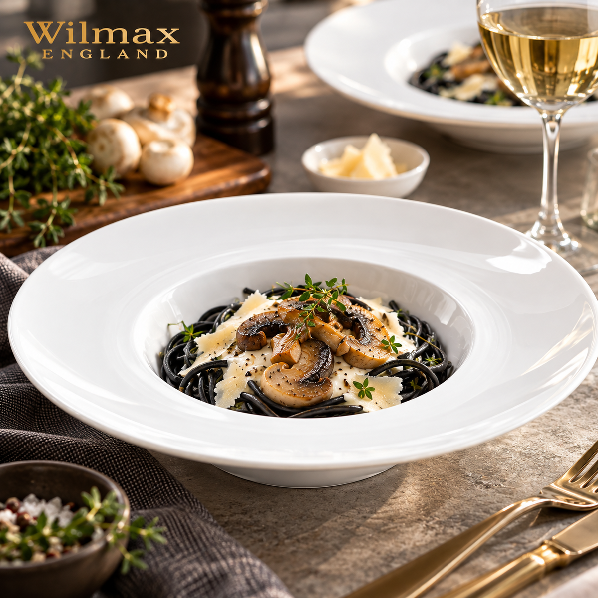 Wilmax Tiefer Teller 25,5 cm 600 ml Weiß aus Porzellan
