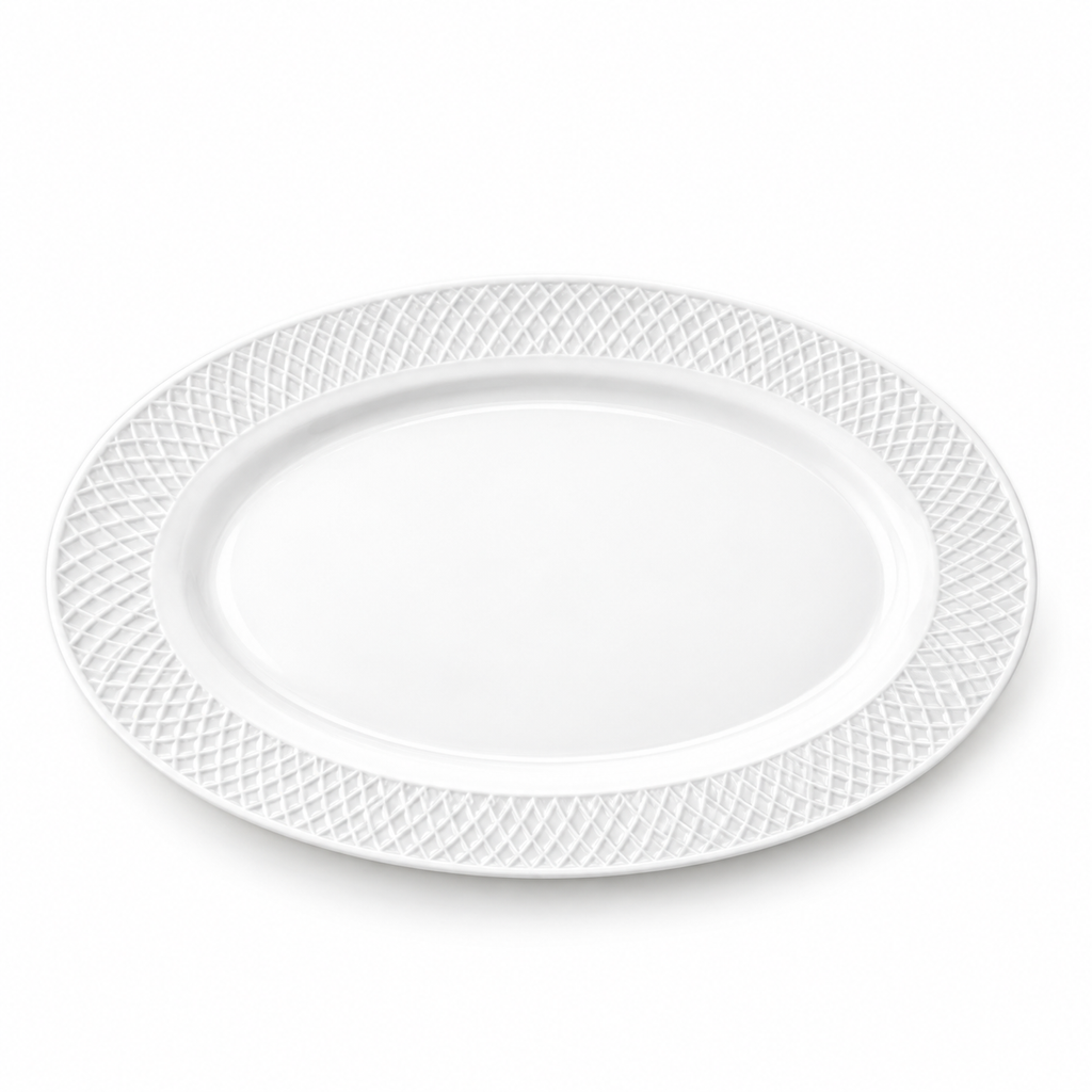 Wilmax Ovale Servierplatte 35 × 25 cm Weiß aus Porzellan