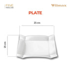 Wilmax Quadratischer Speiseteller 25 × 25 cm Weiß aus Porzellan