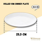 Wilmax Speiseteller 25.5 cm aus Porzellan, Weiß WL-991015/A