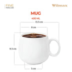 Wilmax Tasse 400 ml Weiß aus Porzellan