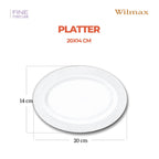 Wilmax Ovale Servierplatte 20 × 14 cm Weiß aus Porzellan