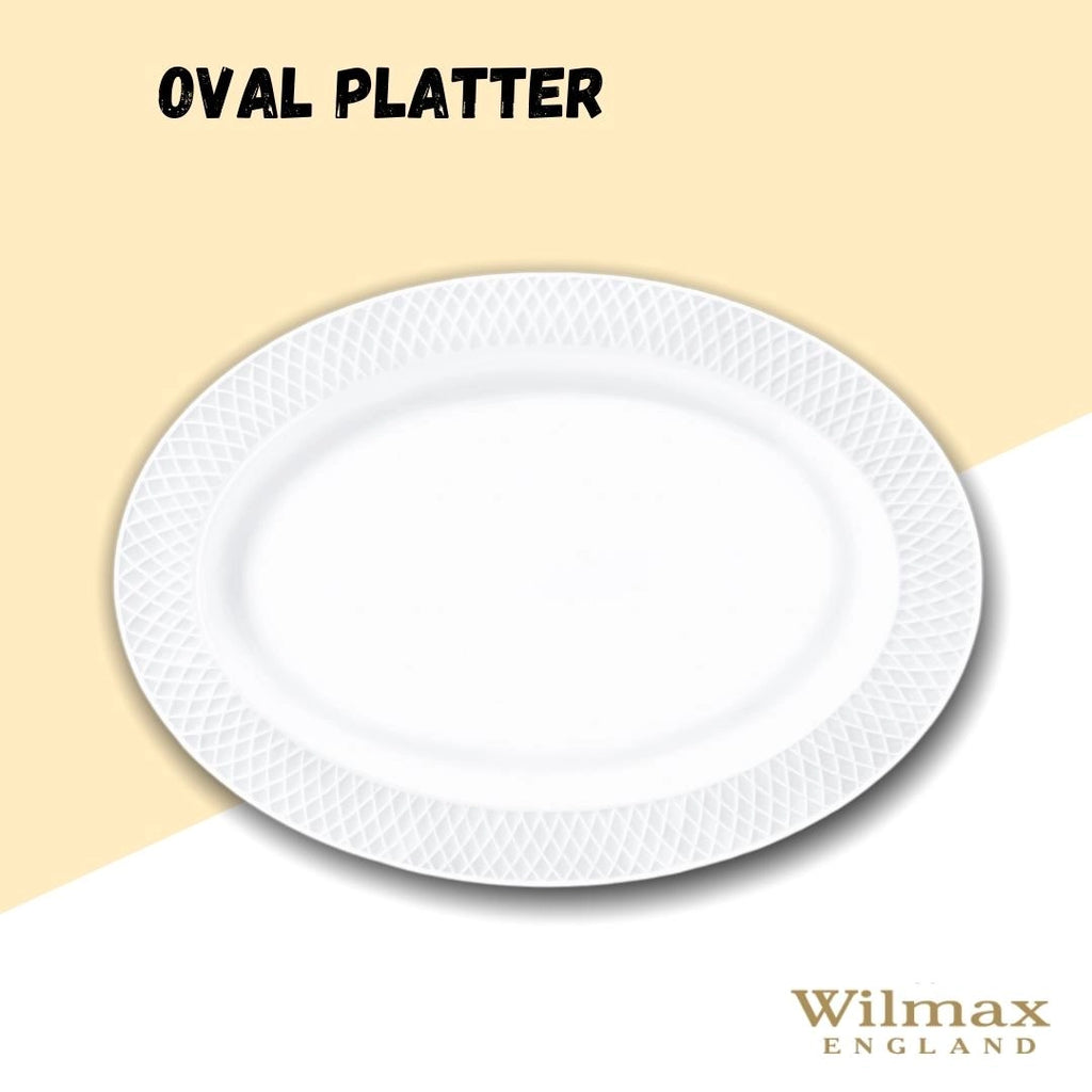 Wilmax Servierplatte oval 35x25 cm Weiß Porzellan WL-880103/A
