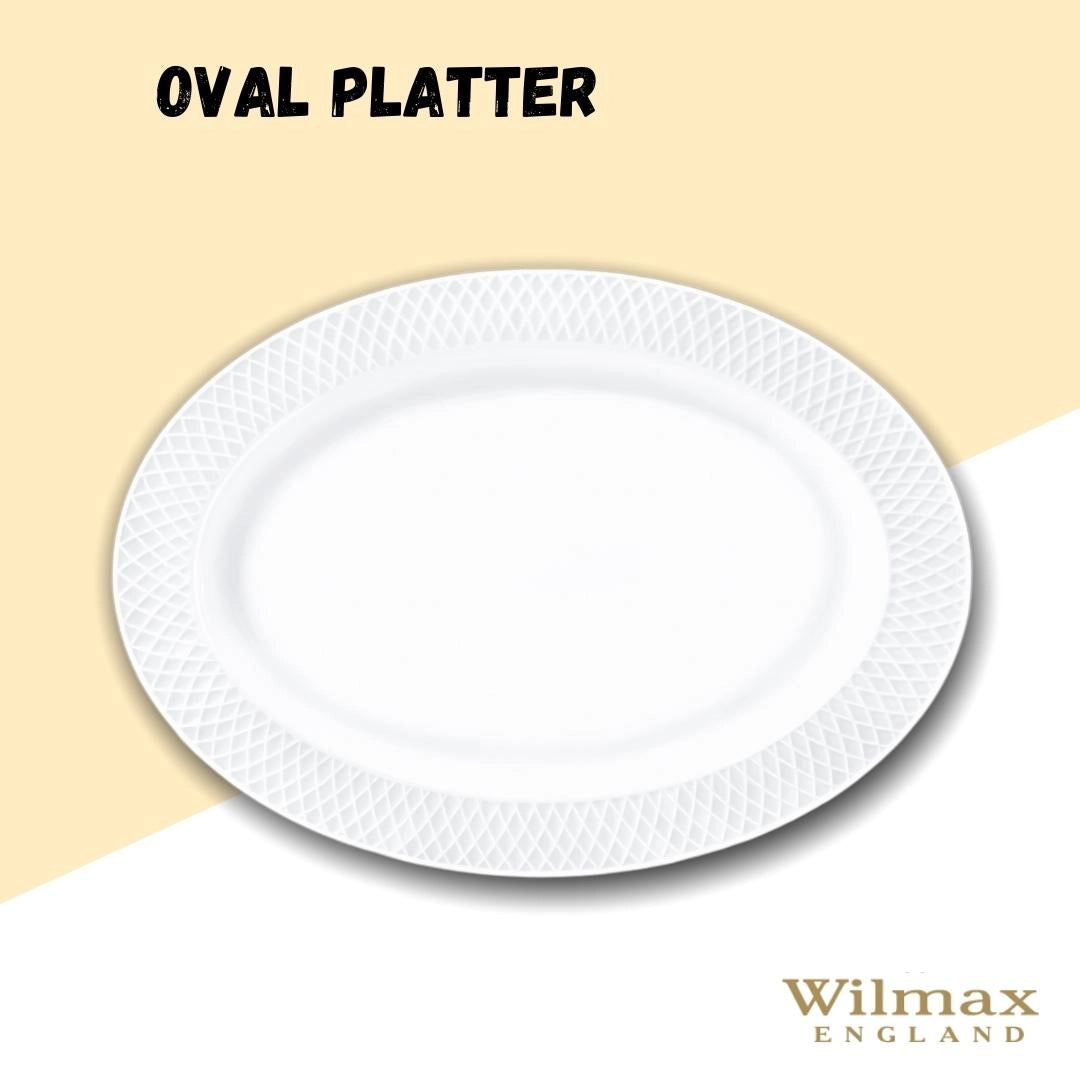 Wilmax Servierplatte oval 35x25 cm Weiß Porzellan WL-880103/A