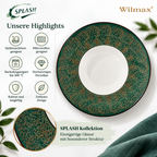 Wilmax Tiefer Teller 22,5 cm 1100 ml Grün aus Porzellan