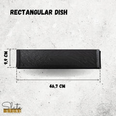 Rechteckige Schale Wilmax SlateStone Porzellan 46.5 x 9.5 cm WL-661103/A