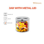 Wilmax Vorratsglas 600 ml mit Edelstahldeckel Transparent