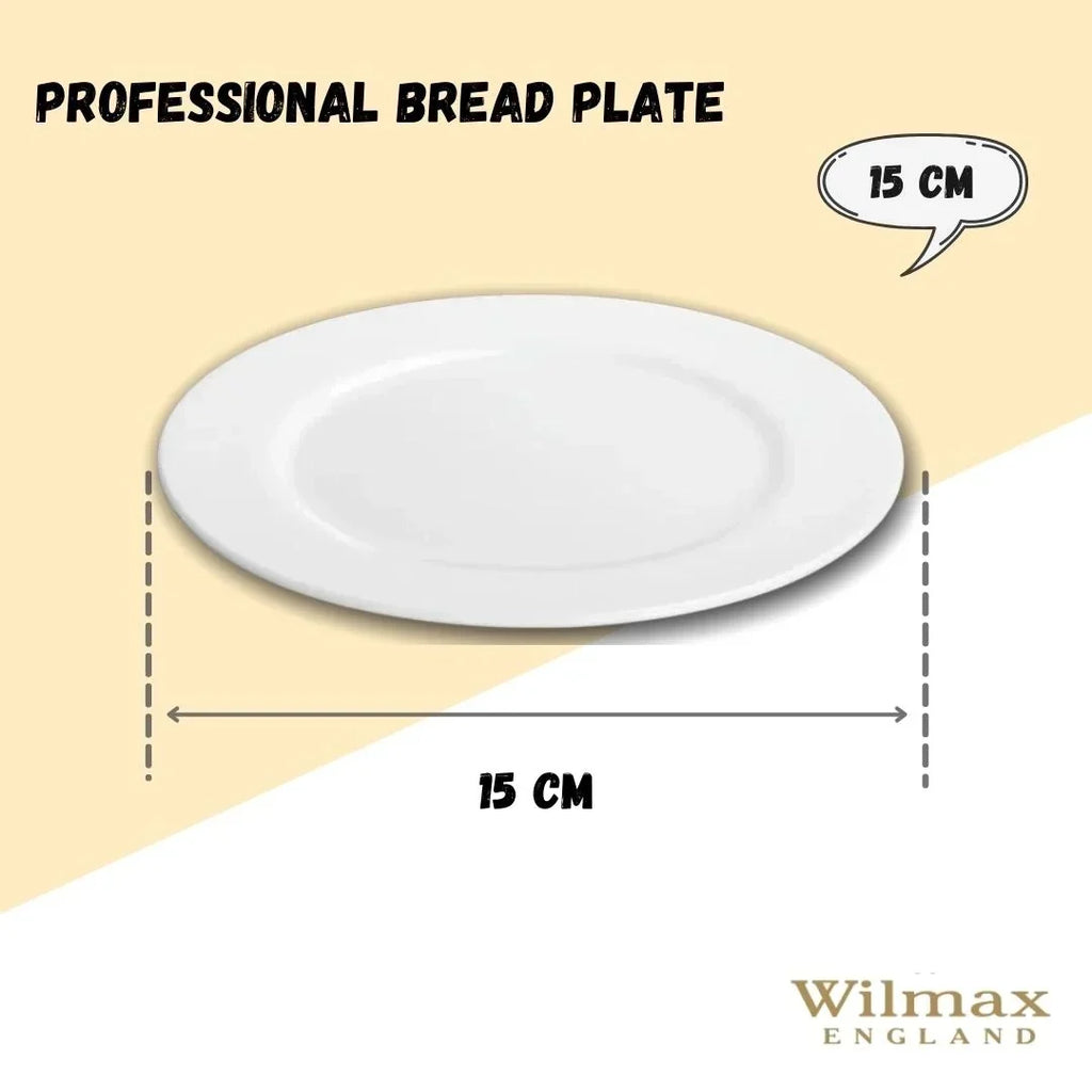 Wilmax Brotteller 15 cm Weiß aus Porzellan