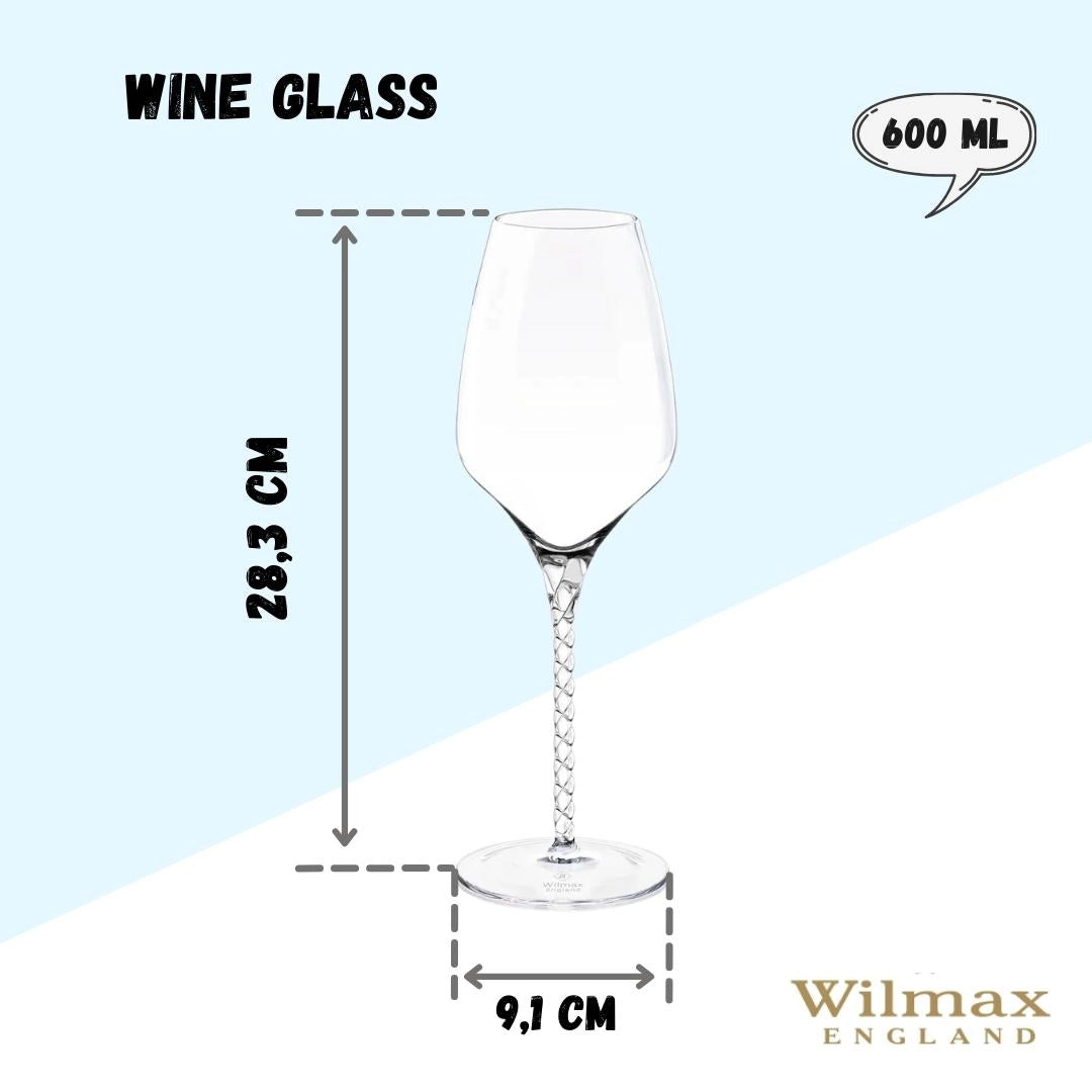 Wilmax Weinglas 600 ml Kristallglas Transparent 2er Set WL-888101/2C