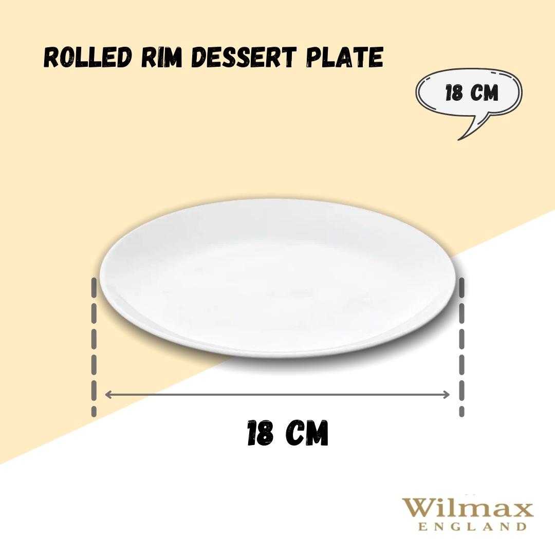 Wilmax Dessertteller 18 cm Weiß aus Porzellan