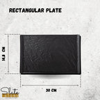 Wilmax Servierplatte 29,5 × 14,5 cm Schwarz aus Porzellan
