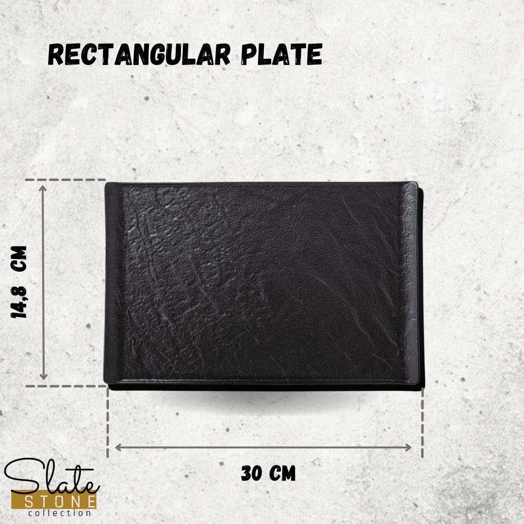 Wilmax Servierplatte 29,5 × 14,5 cm Schwarz aus Porzellan