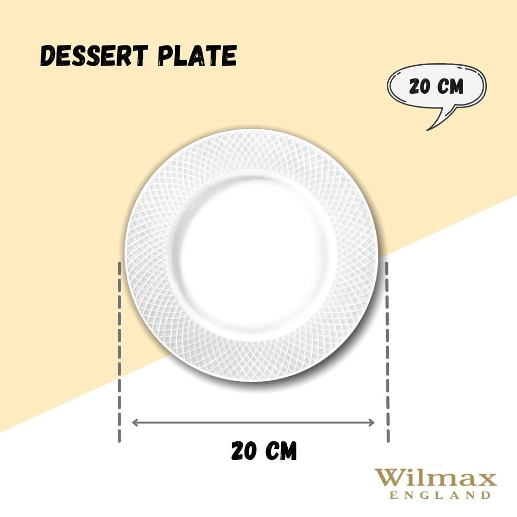 Wilmax Dessertteller 20 cm Weiß Porzellan 2er Set WL-880100/2C