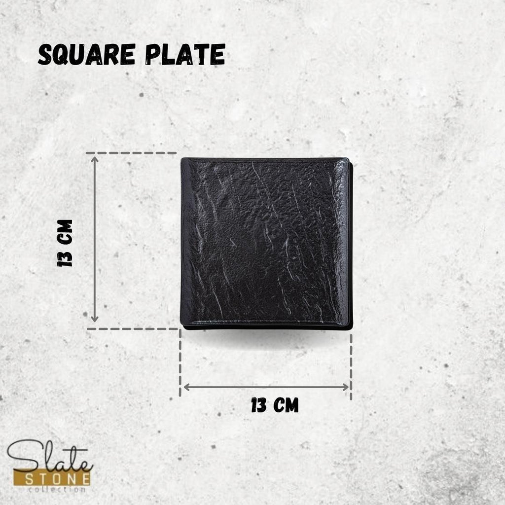 Wilmax Quadratischer Teller SlateStone Schwarz 13 x 13 cm Porzellan WL-661104/A