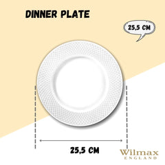 Wilmax Speiseteller 25,5 cm Weiß Porzellan 2er Set WL-880101/2C