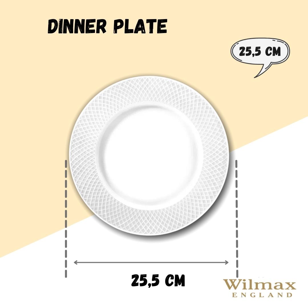 Wilmax Speiseteller 25,5 cm Weiß aus Porzellan