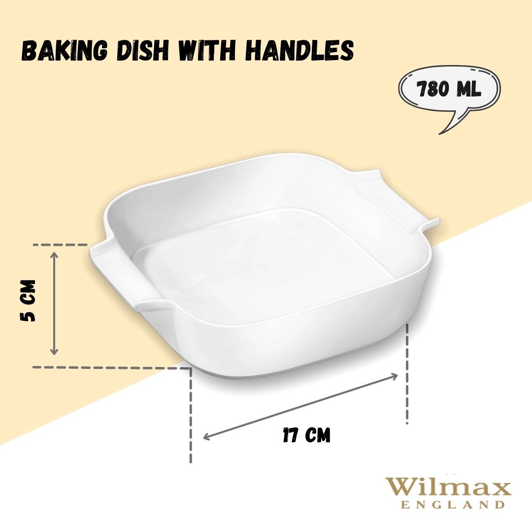 Wilmax Porzellan-Auflaufform mit Griffen, 780 ml – WL-997024/1C