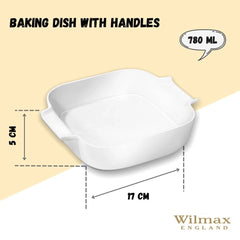 Wilmax Porzellan-Auflaufform mit Griffen, 780 ml – WL-997024/1C