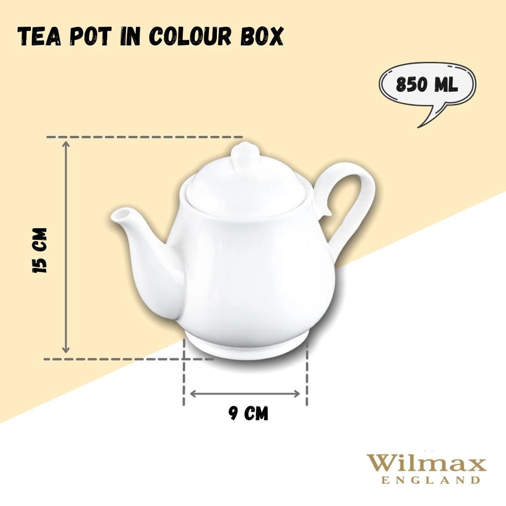 Wilmax Teekanne 850 ml mit Filter Weiß Porzellan WL-994020/1C