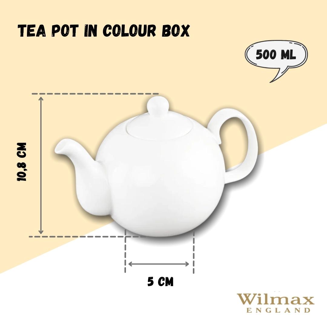 Wilmax Kaffee- und Teekanne mit integriertem Ausgusssieb 500 ml Weiß aus Porzellan