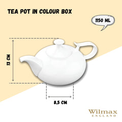 Wilmax Teekanne 1150 ml aus Porzellan mit Filter – WL-994000/1C