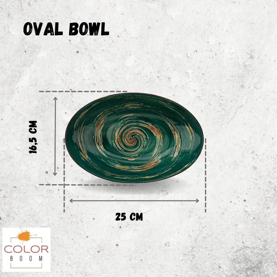 Wilmax Ovale Schale 25 × 16,5 cm Grün aus Porzellan