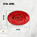 Wilmax Ovale Schale 30 cm Rot aus Porzellan