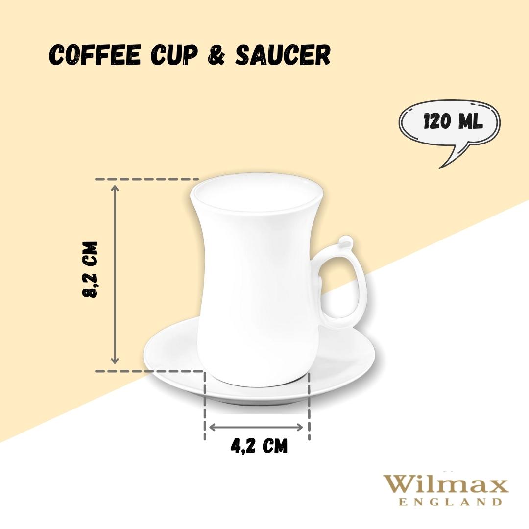 Wilmax Teetassen mit Untertassen 6er Set Porzellan WL-993087/6C