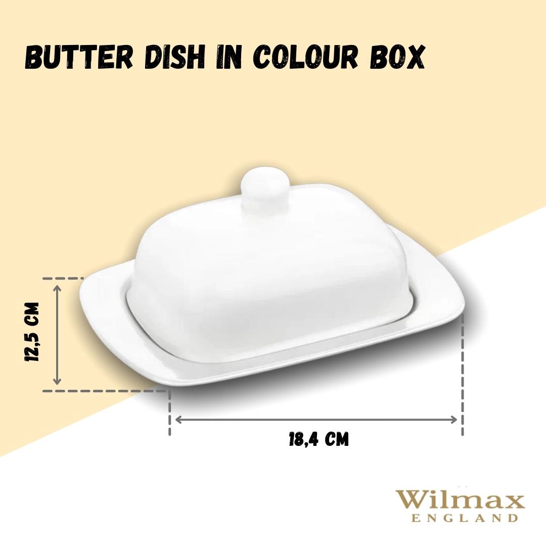 Wilmax Butterdose Weiß 19 x 12,5 x 8,5 cm – Elegantes Design – WL-996109/1C