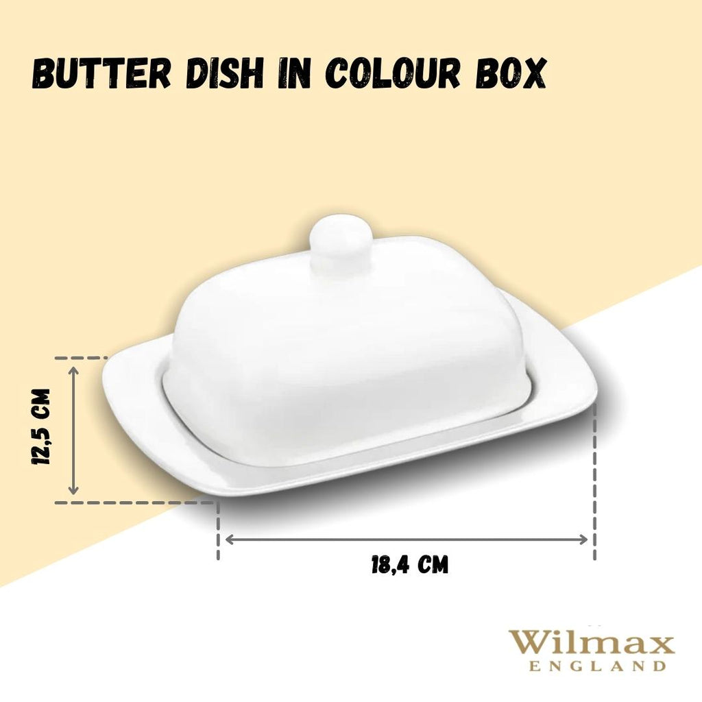 Wilmax Butterdose 19x12.5x8.5 cm Porzellan Weiß WL-996109/A