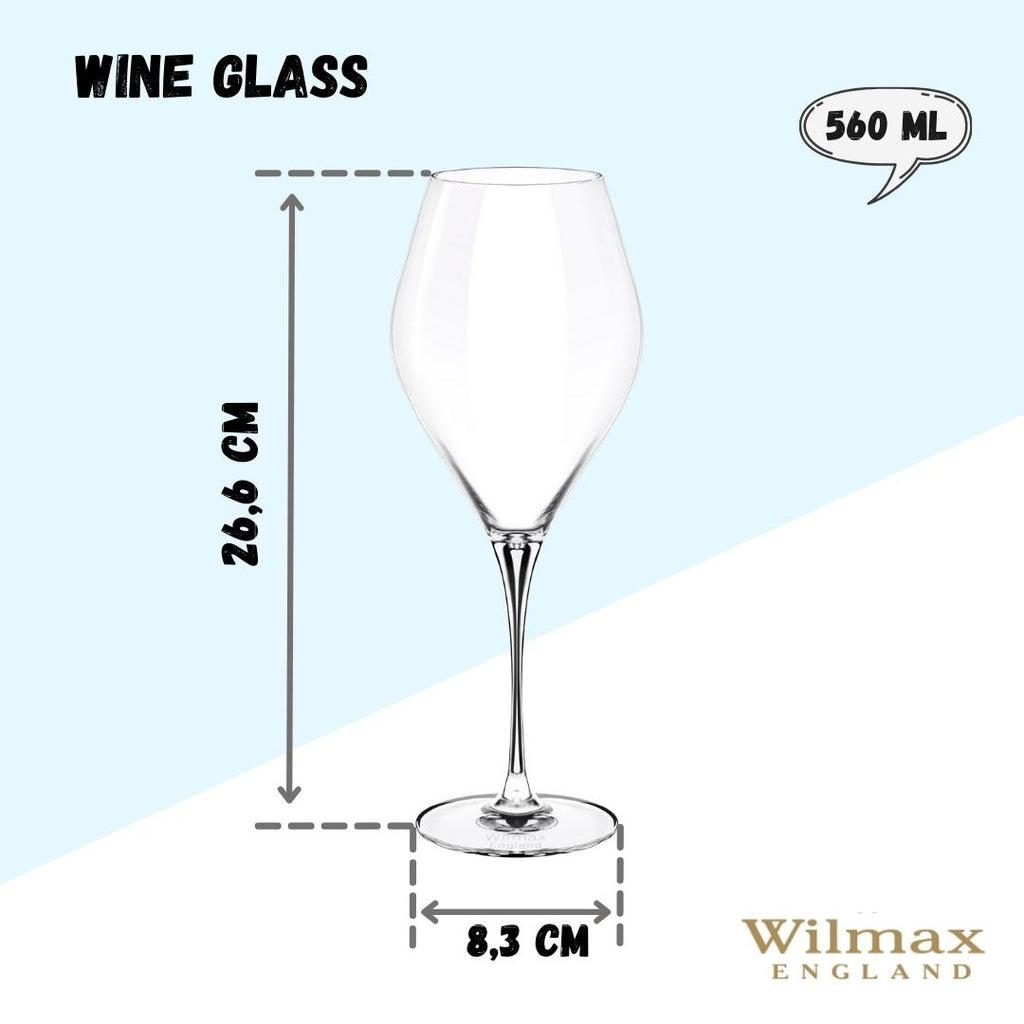 Wilmax Weinglas konisch 560 ml Kristallglas Transparent 2er Set WL-888046/2C