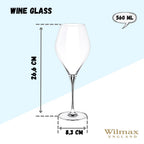 Wilmax Weinglas konisch 560 ml Kristallglas Transparent 2er Set WL-888046/2C