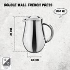 Wilmax French Press 1000 ml Edelstahl WL-551008/1C