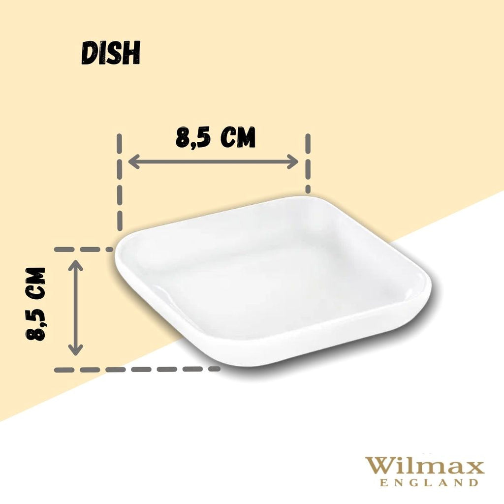 Wilmax Quadratische Schale 8,5 × 8,5 cm Weiß aus Porzellan