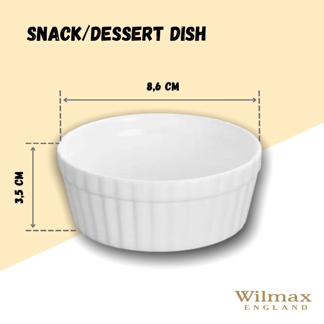 Wilmax Snack- und Dessertschale 9 cm 130 ml Weiß aus Porzellan