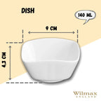 Wilmax Schale 140 ml 9 cm Weiß aus Porzellan